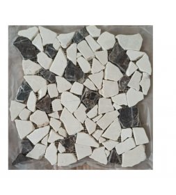 Crazy Pave Mosaic Black & White Marble